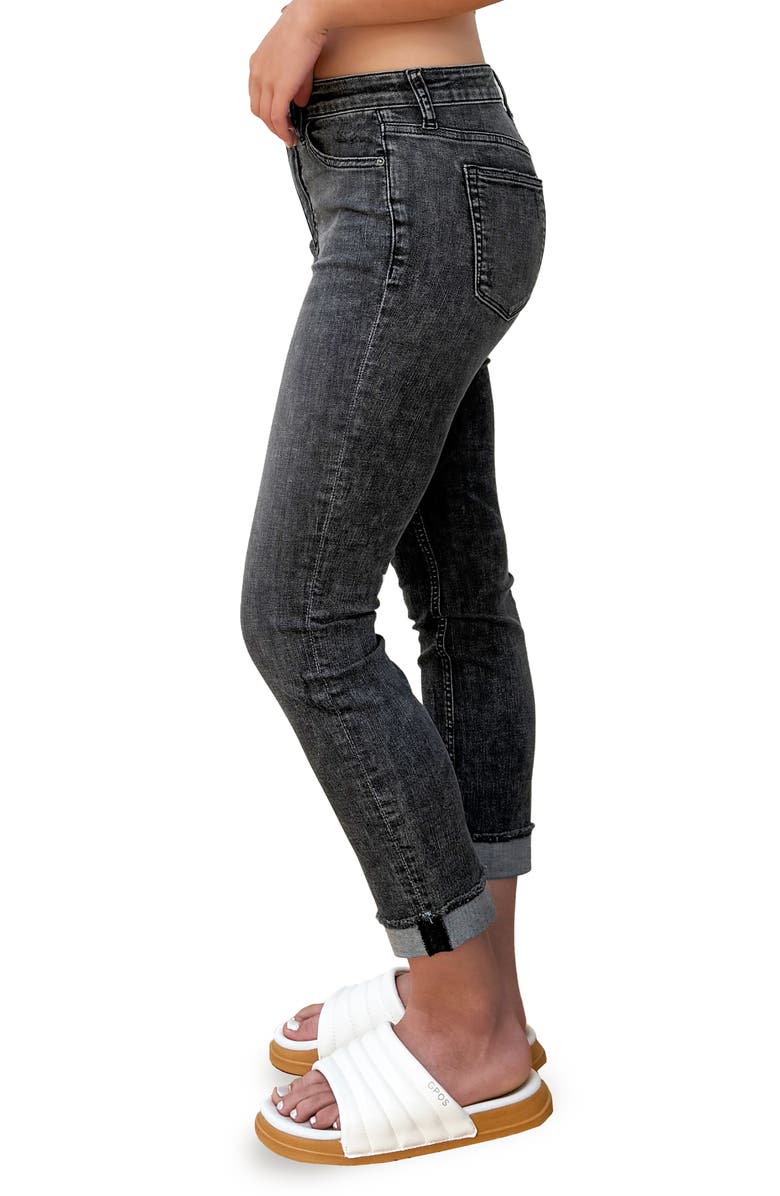 HINT OF BLU Cuffed Crop Skinny Jeans, Alternate, color, Dark Cement