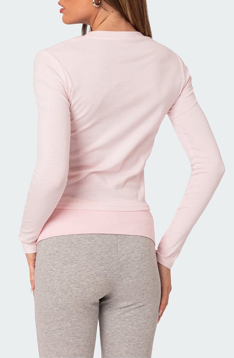 EDIKTED Dream About Me Embellished Long Sleeve Top, Alternate, color, Light-Pink