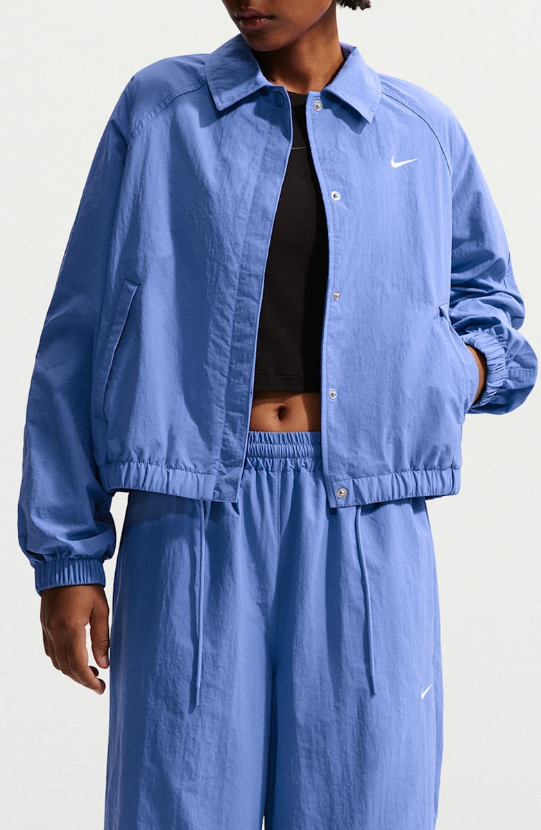 Nike Sportswear Coach's Jacket, Main, color, 460 Light Medium Blue/Sail