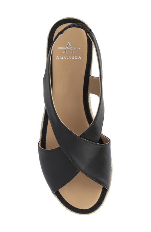 Aquatalia Adelina Napa Crisscross Slingback Espadrilles In Black