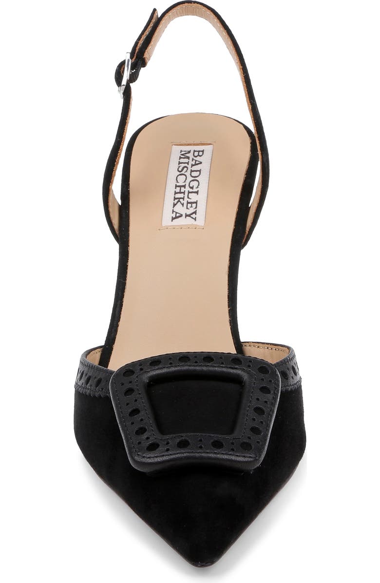 Badgley Mischka Collection Yanira Slingback Pointed Toe Pump, Alternate, color, Black Suede