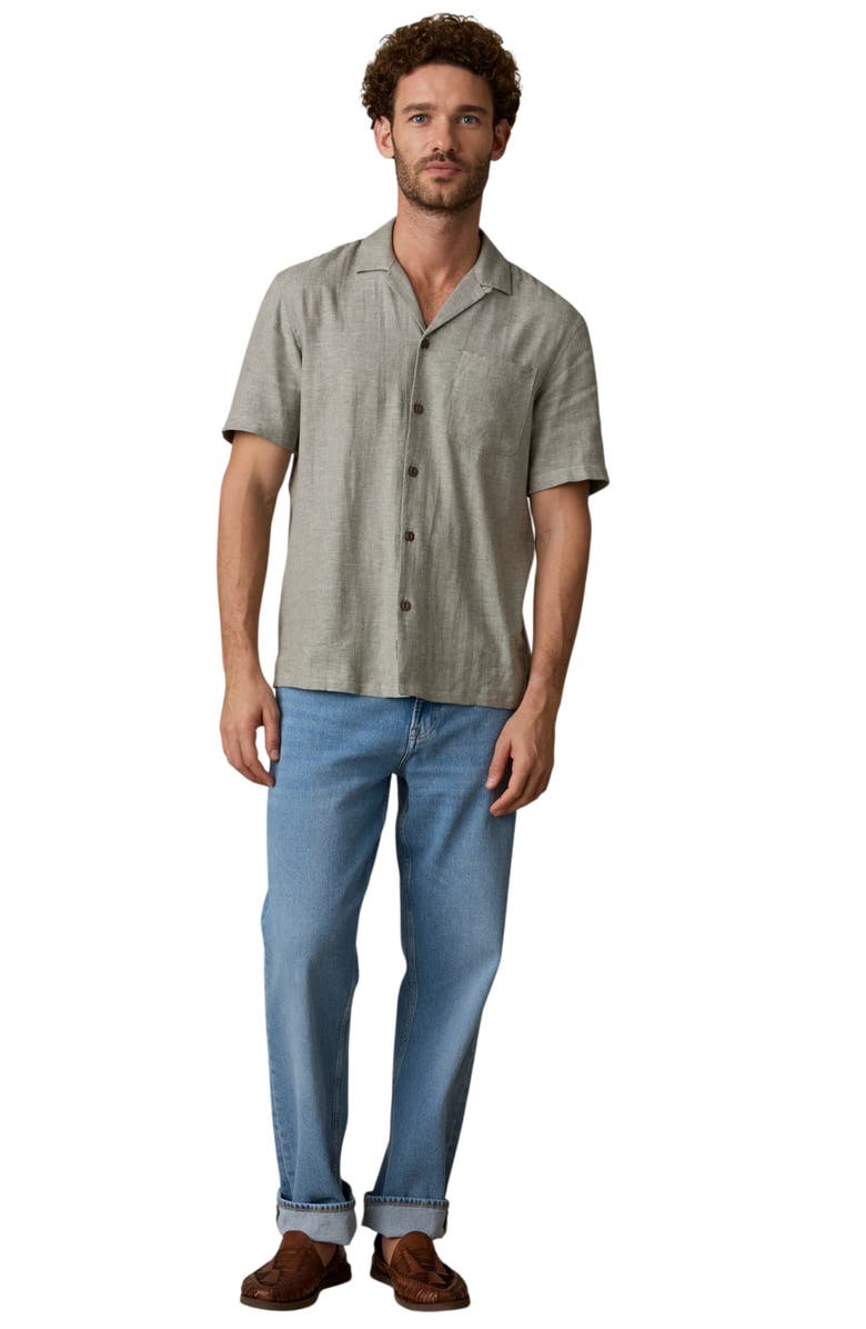 Faherty Breeze Linen BlendCamp Shirt, Alternate, color, Garden Valley