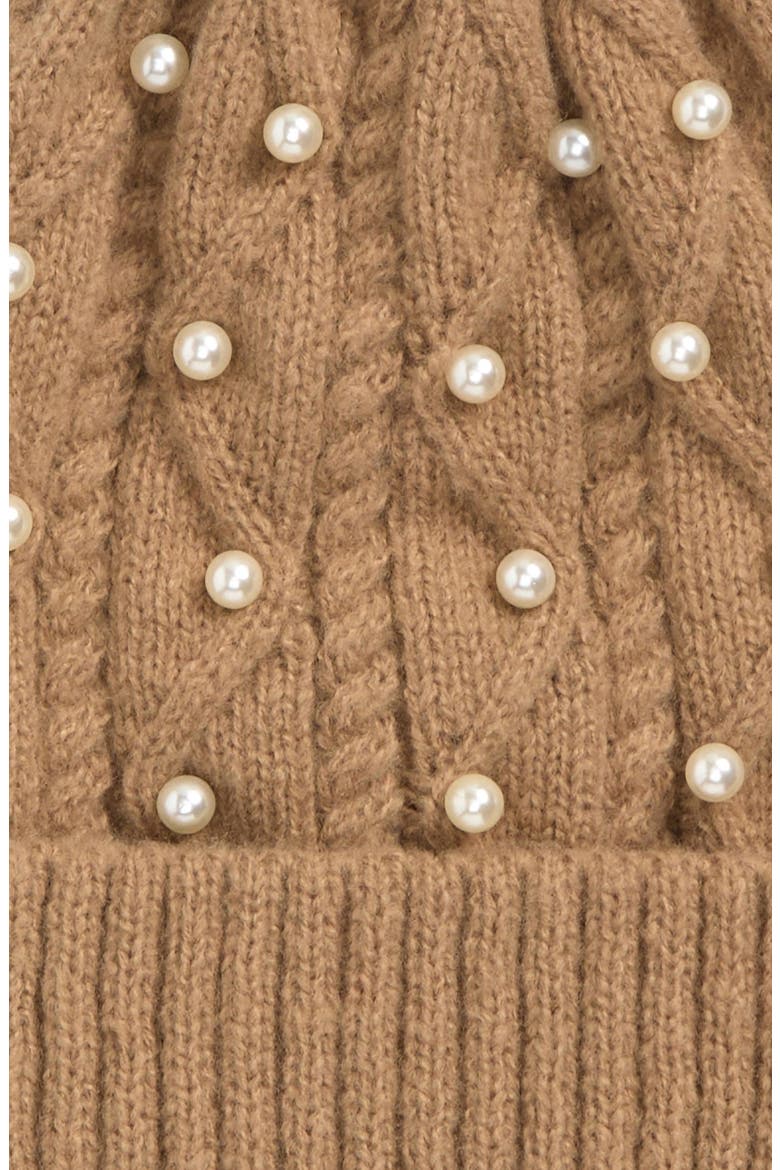 Kids' Faux Pearl Beanie, Alternate, color, OATMEAL