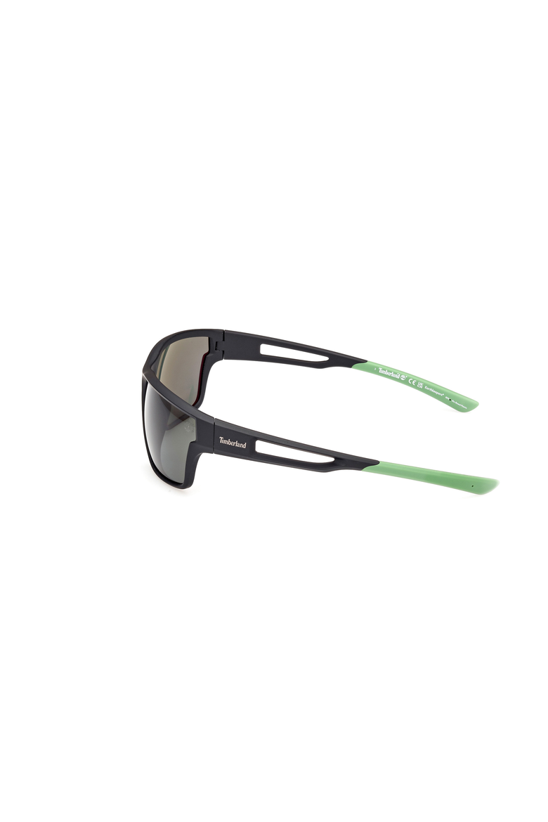 Square Sport Polarized Sunglasses, Alternate, color, Matte Black / Green