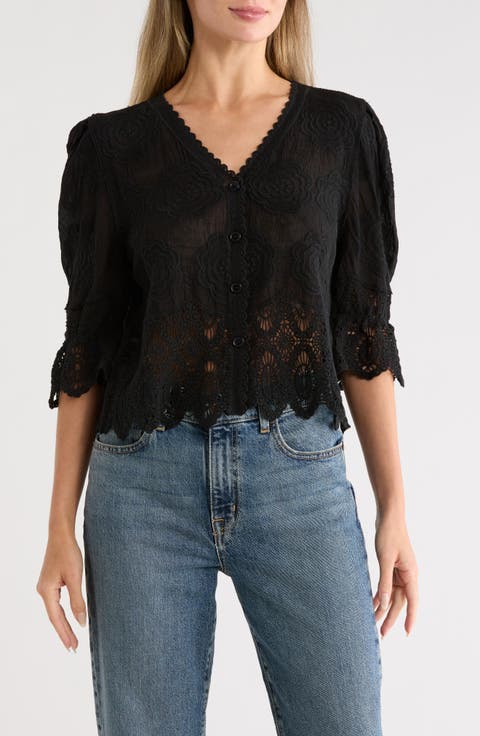 Long Sleeve Embroidered Button-Up Shirt