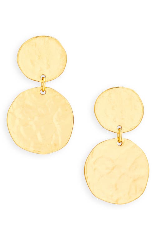 Kenneth Jay Lane Double Coin Drop Earrings In Gold