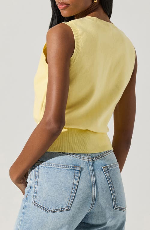 Shop Astr The Label Cotton Button-up Sweater Vest In Lemon Yellow
