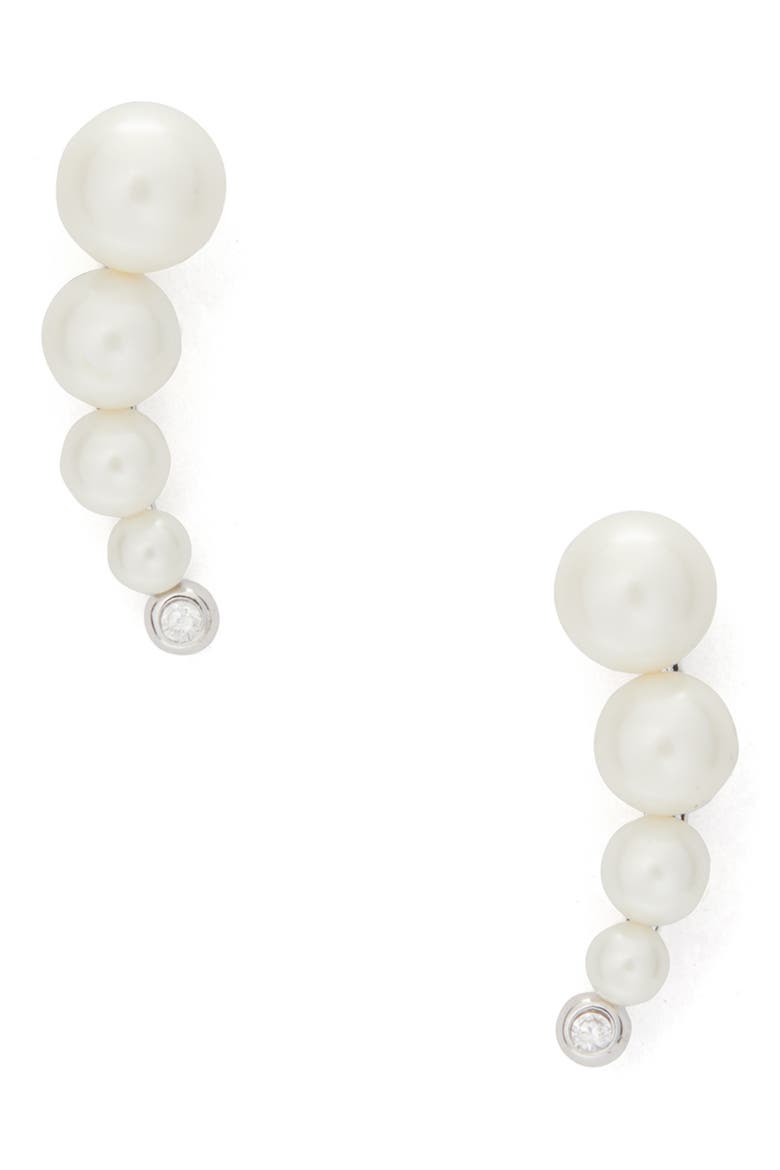 modern imitation pearl ear crawlers, Main, color, CREAM