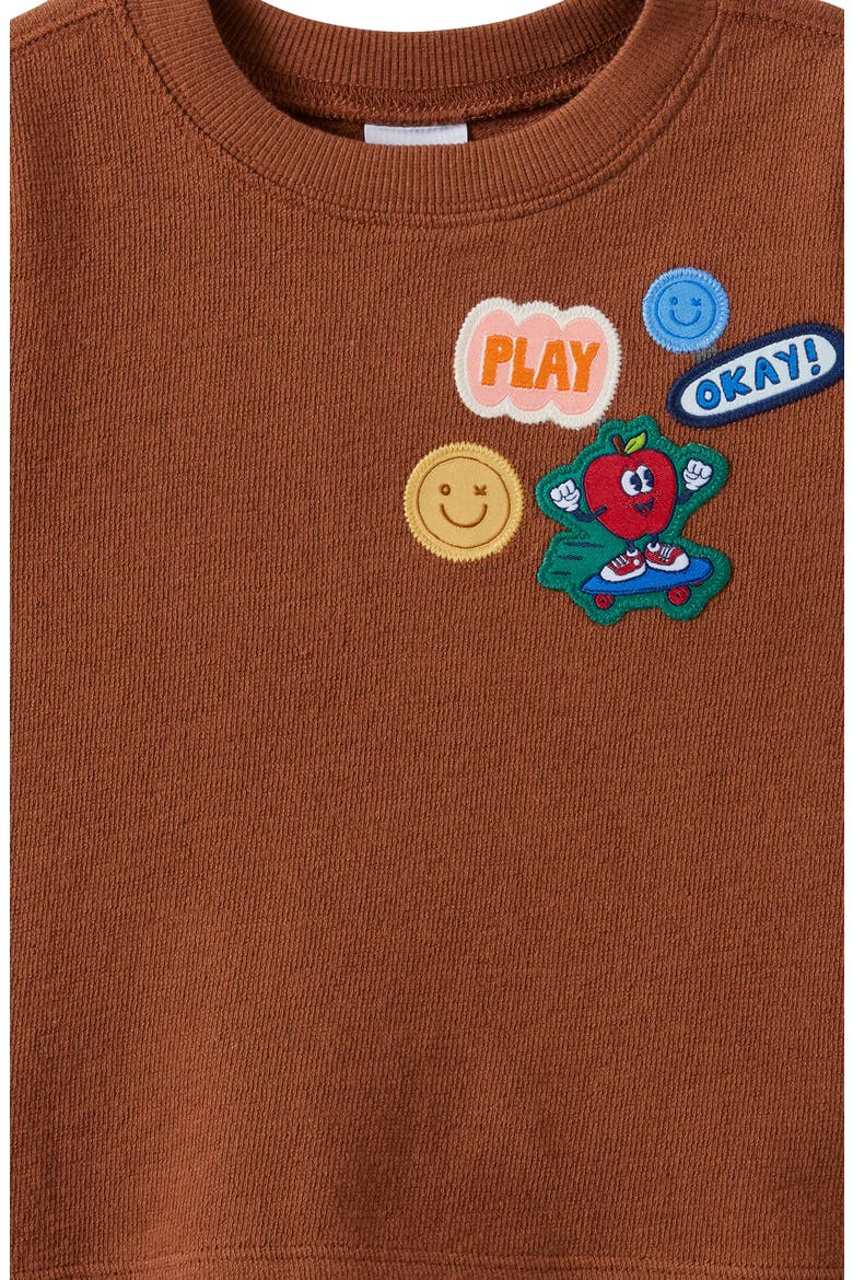 Baby Long Sleeve Layered Tee, Alternate, color, Chestnut Vanilla