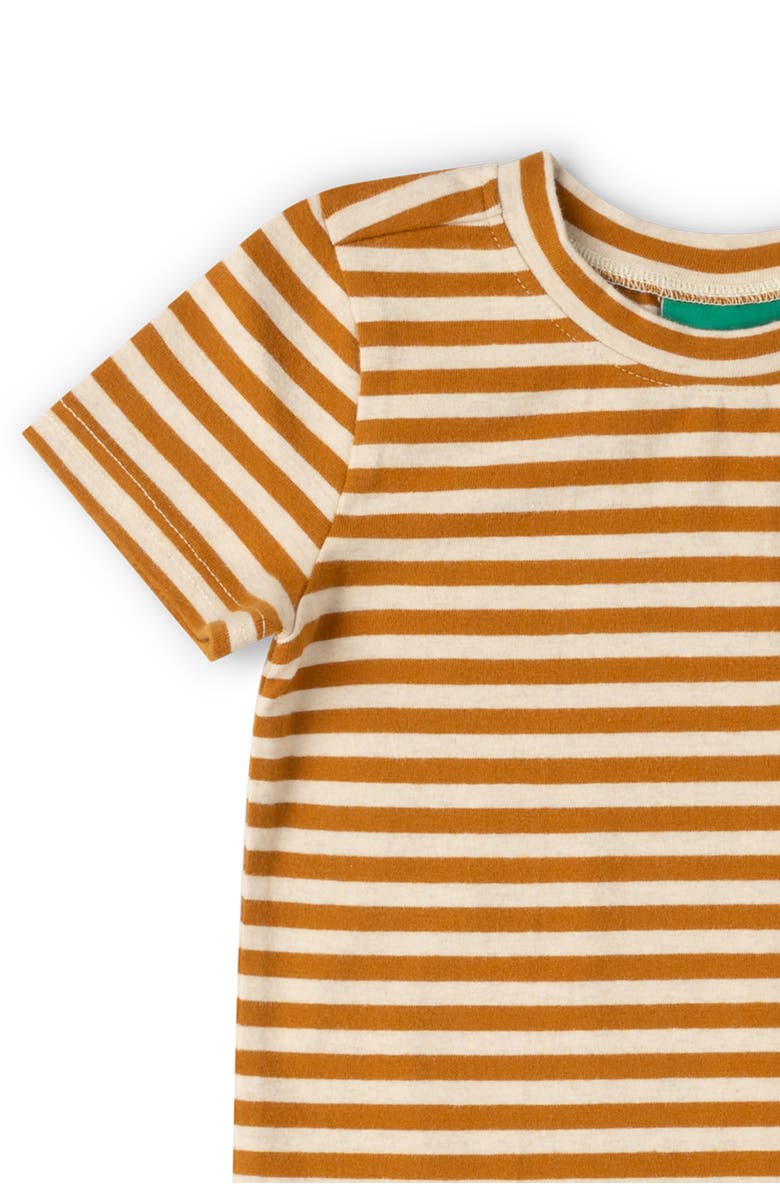 Little Green Radicals Kids' Stripe Organic Cotton Pocket T-Shirt, Alternate, color, Gold