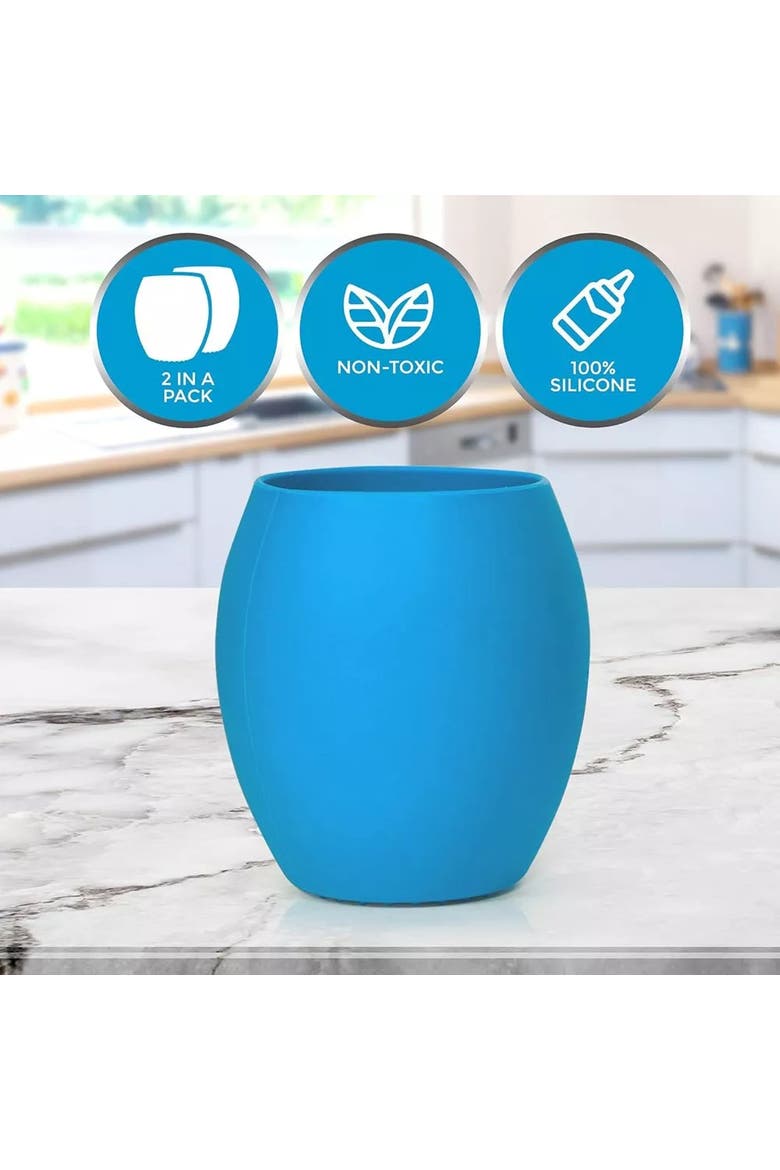 Silicone Baby Cup Set 2 Piece, Alternate, color, Dark Blue
