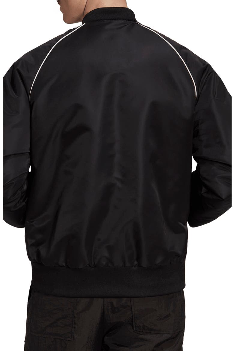 Raglan Sleeve Bomber Jacket, Alternate, color, BLACK