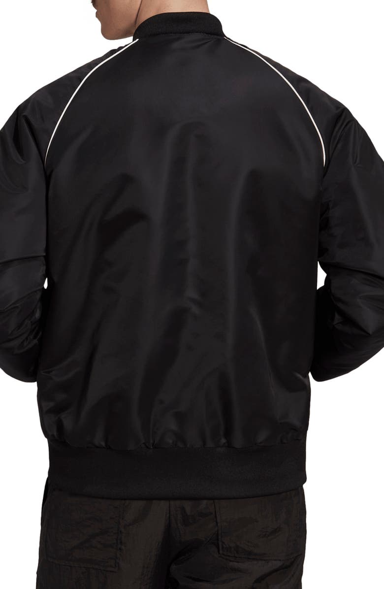 adidas Raglan Sleeve Bomber Jacket, Alternate, color, 
