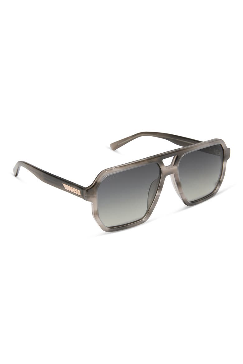 Cameron 57mm Polarized Navigator Sunglasses, Alternate, color, SMOKE MARBLE / GREY GRADIENT