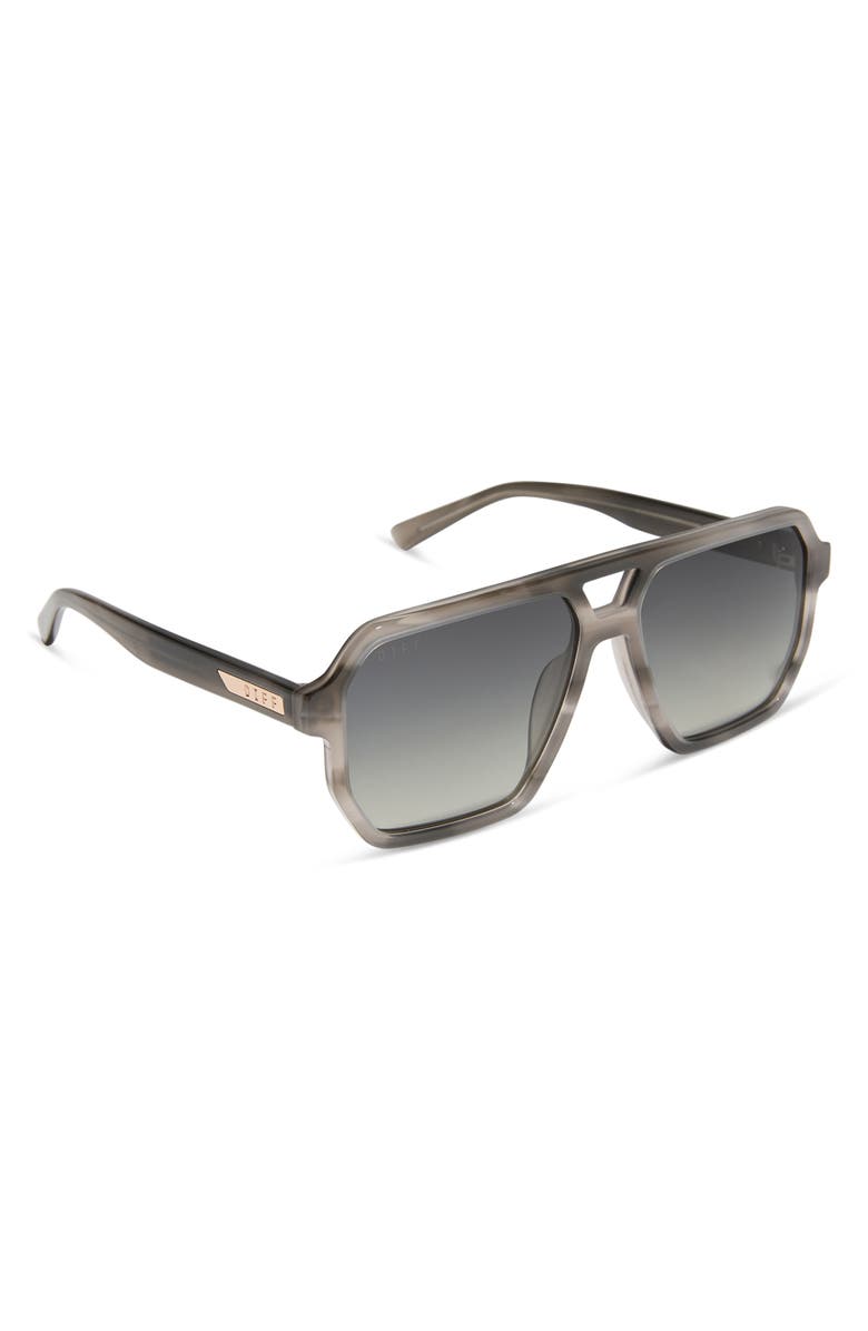 DIFF Cameron 57mm Polarized Navigator Sunglasses, Alternate, color, Smoke Marble / Grey Gradient