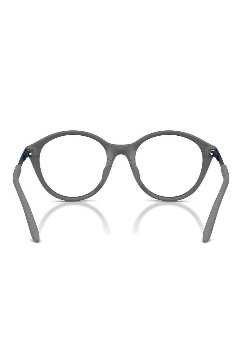 Kids' 48mm Round Optical Glasses, Alternate, color, MATTE GREY / CLEAR