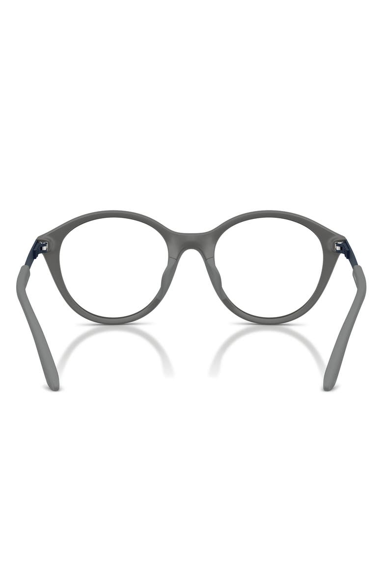 Emporio Armani Kids' 48mm Round Optical Glasses, Alternate, color, Matte Grey / Clear