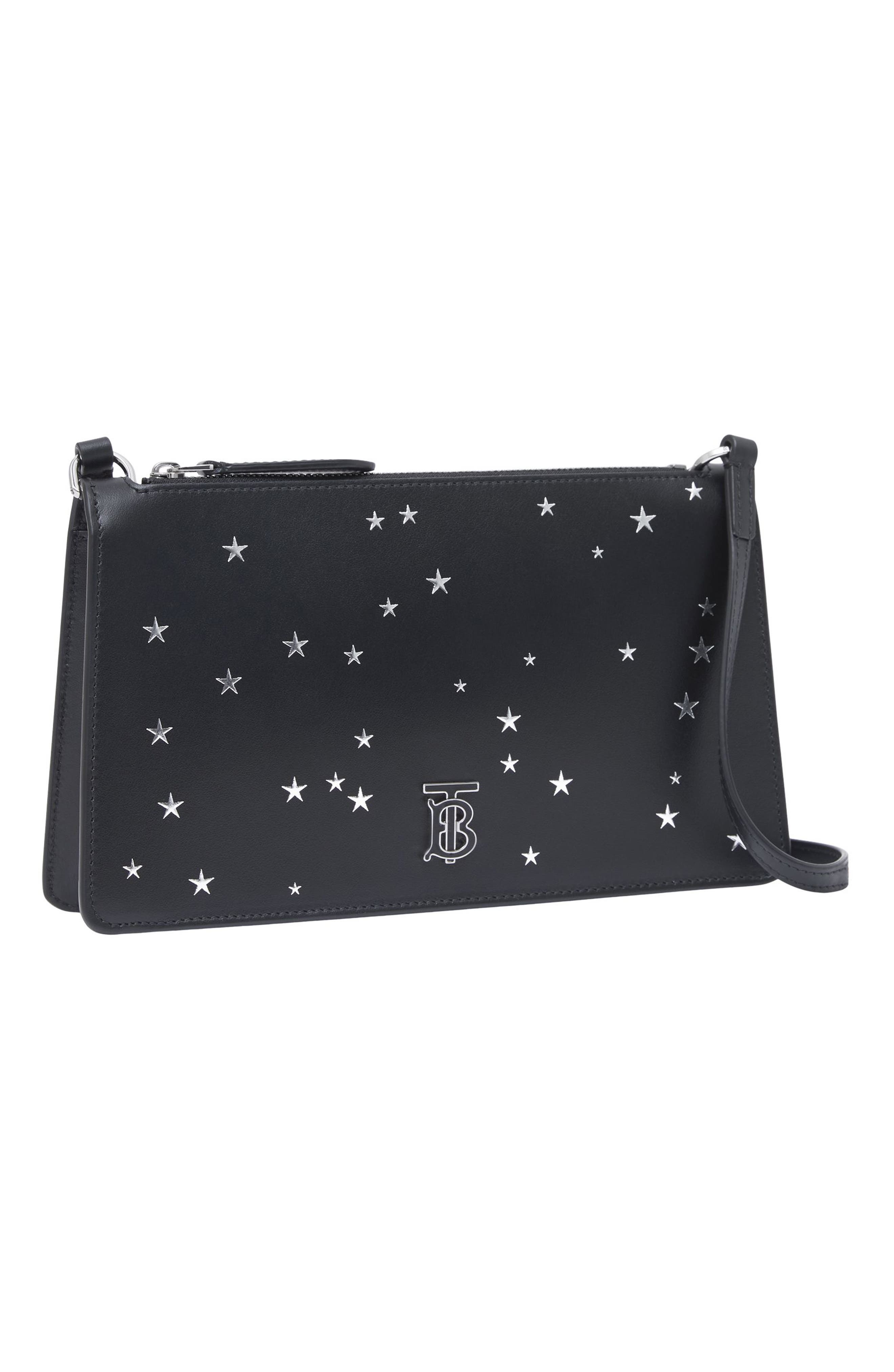 Burberry Star TB Logo Leather Crossbody Bag, Alternate, color, 