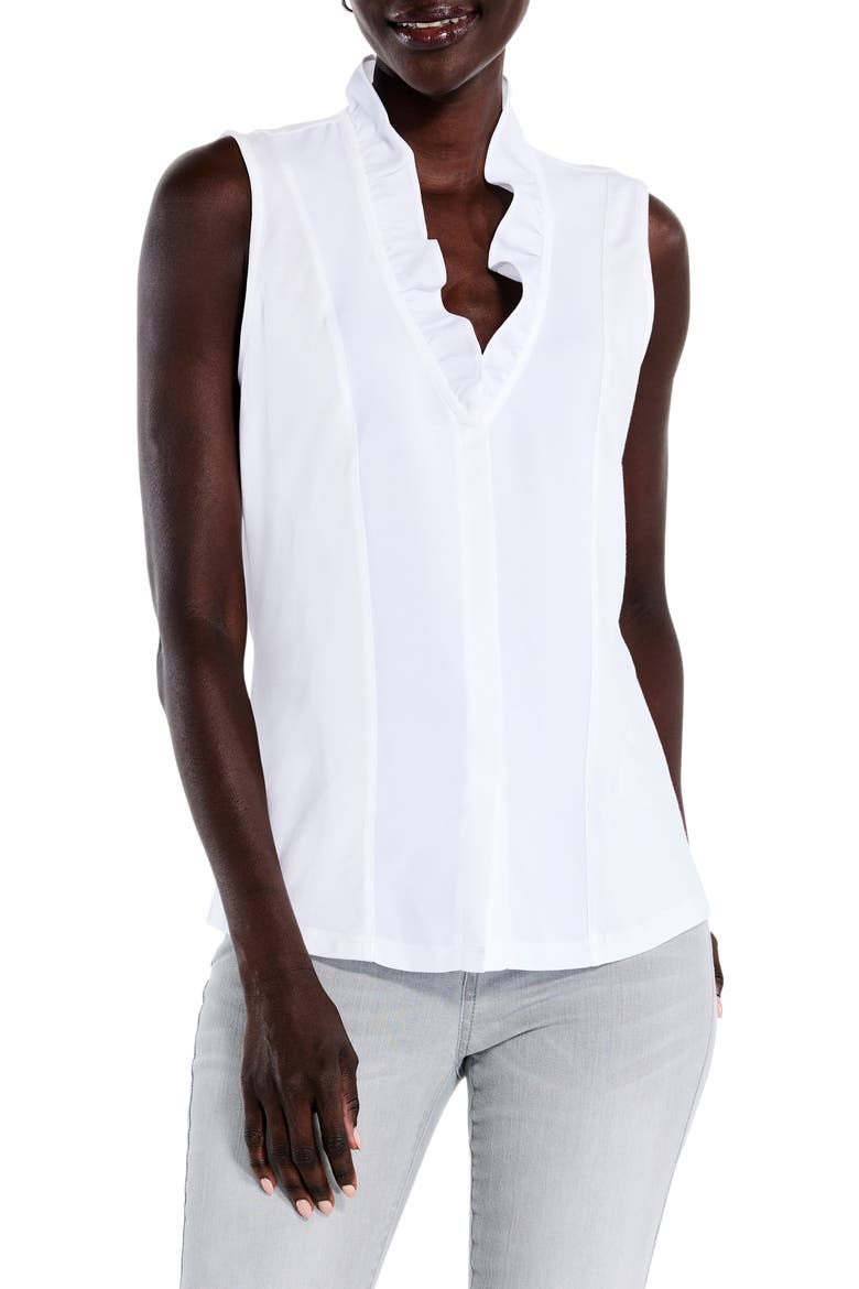 Ruffled Around Sleeveless Top, Main, color, PAPER WHITE