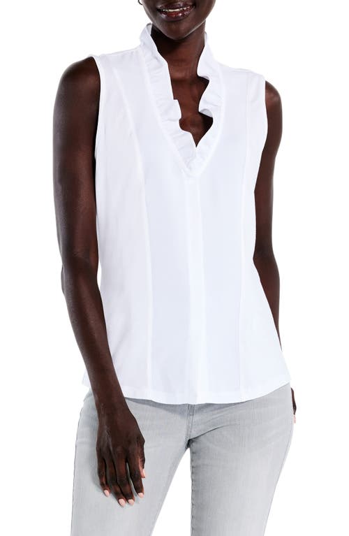 NIC+ZOE Ruffled Around Sleeveless Top in Paper White