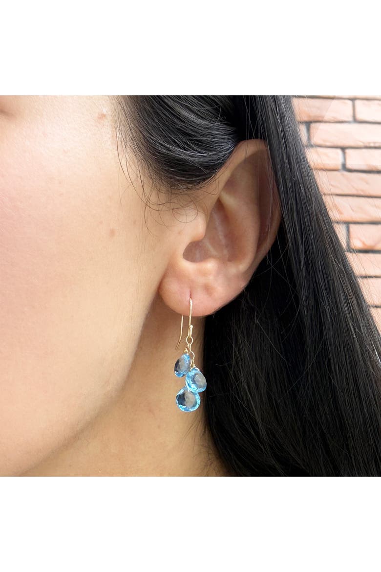 Blue Topaz Bead Dangle Earrings, Alternate, color, Blue Topaz