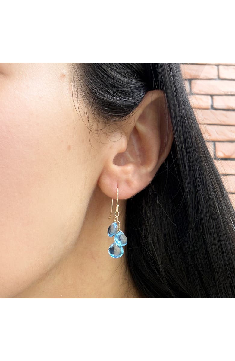 The Lovery Fine Jewelry Blue Topaz Bead Dangle Earrings, Alternate, color,
