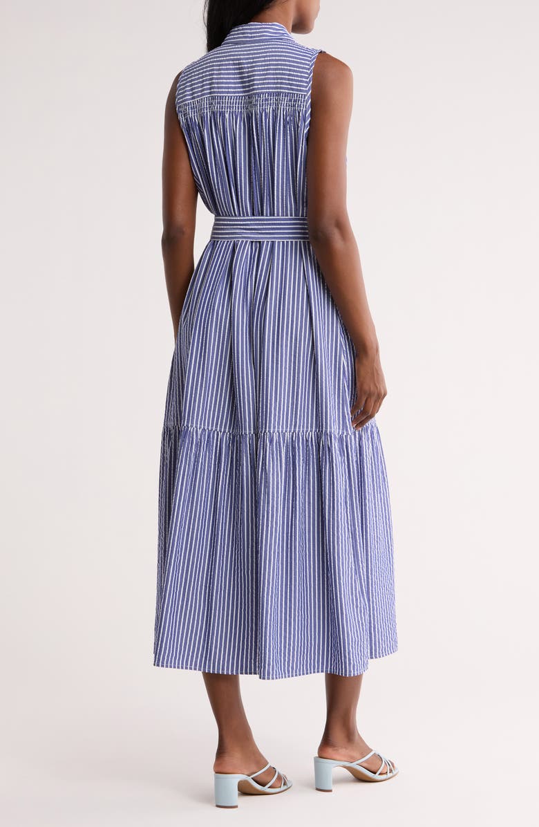 Tommy Hilfiger Seersucker Tie Waist Maxi Shirtdress, Alternate, color,