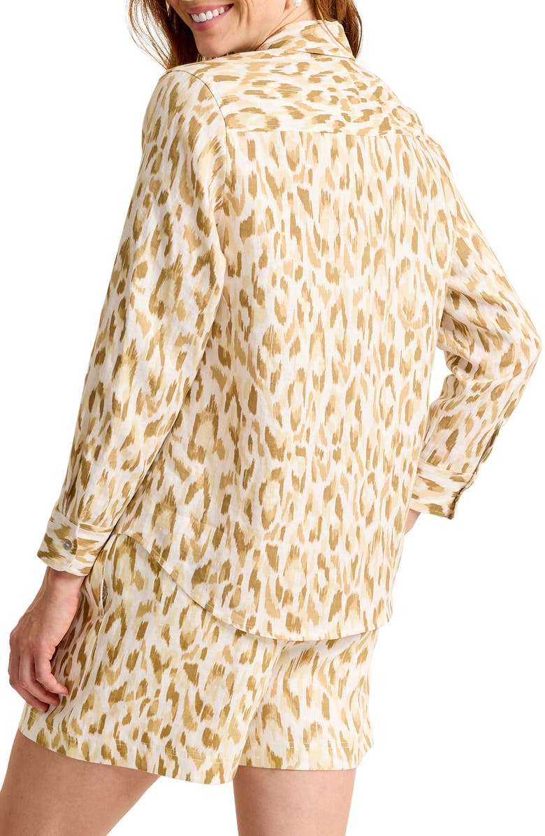 Tommy Bahama Cheetah Cove Linen Shirt, Alternate, color, Coconut