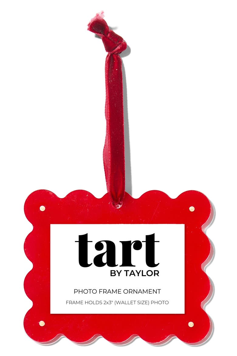 Pearl Frame Ornament, Main, color, RED