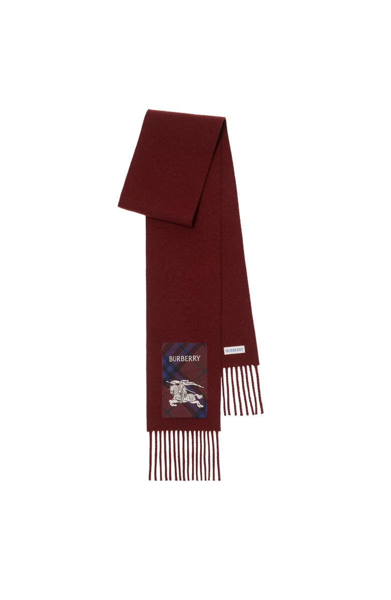 Burberry Check Label Cashmere Scarf, Main, color, Sash Red