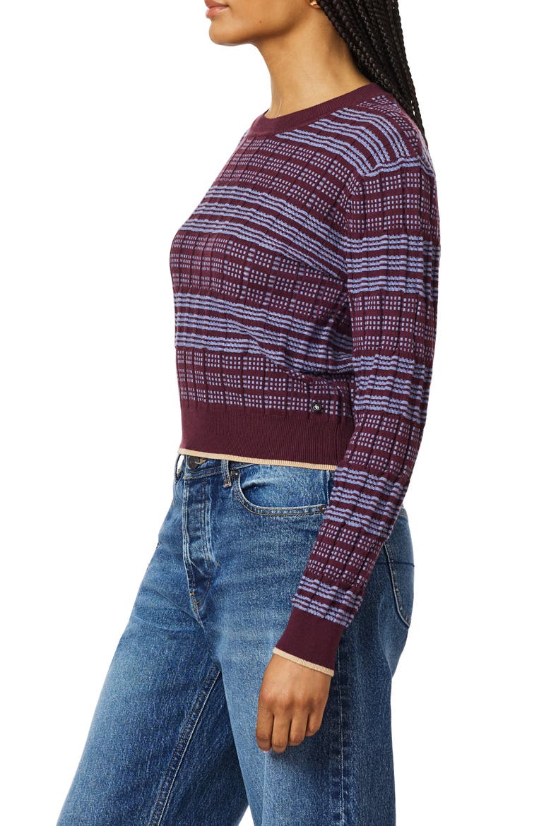 Crewneck Crop Pullover, Alternate, color, FIG / STONEWASH