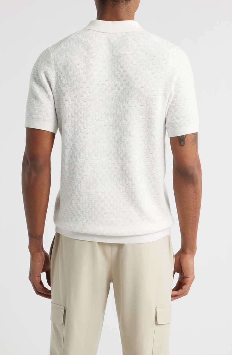 Open Edit Texture Polo Sweater, Alternate, color, White