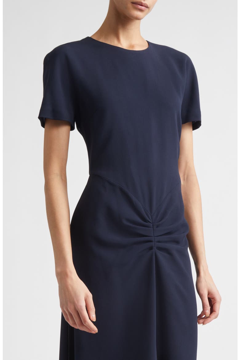 Gathered Detail Jersey Midi Dress, Alternate, color, NAVY