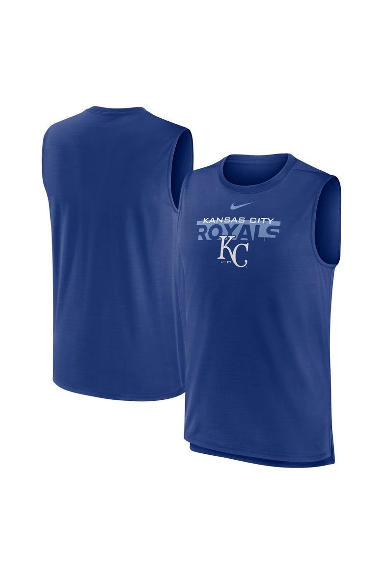 Men's Nike Royal Kansas City Royals Knockout Stack Exceed Performance Muscle Tank Top, Main, color, Royal