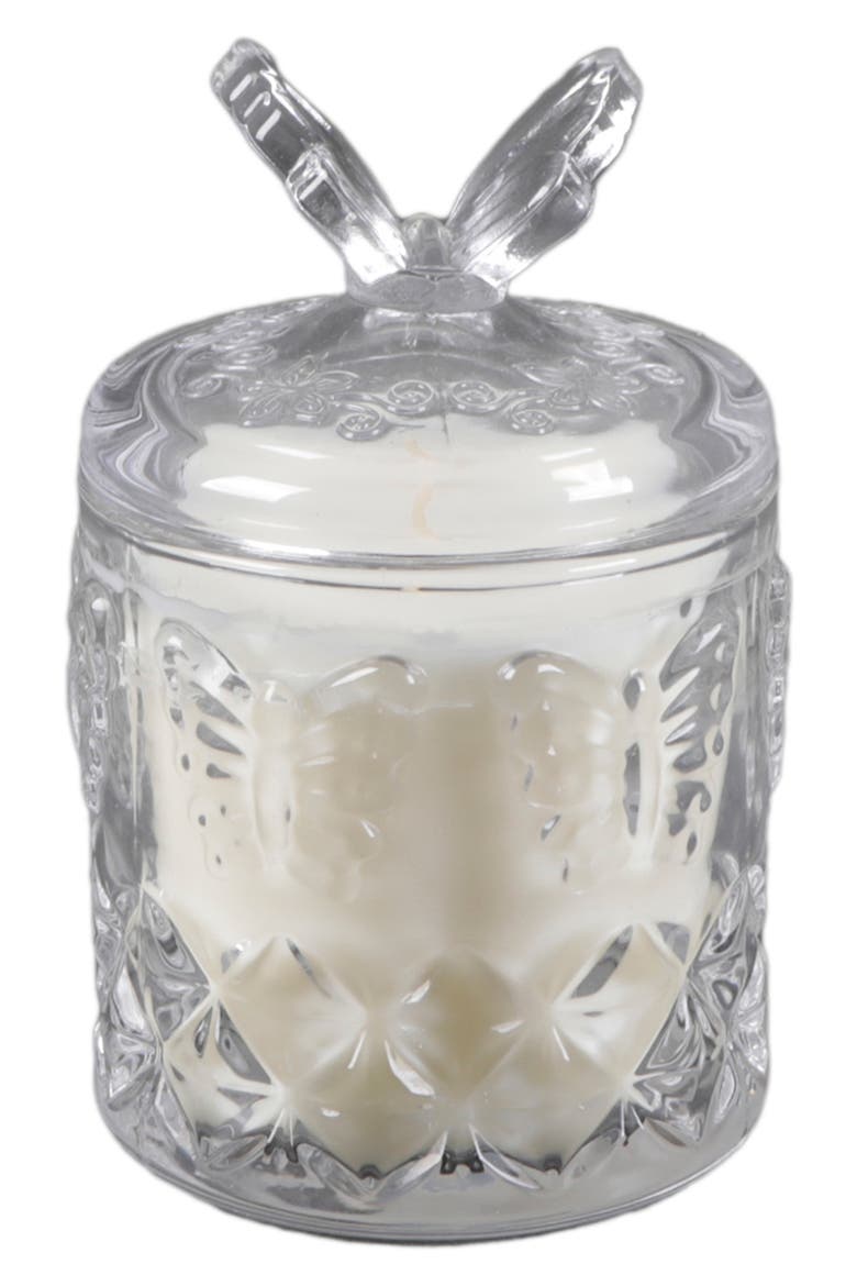 Butterfly Clear Glass Candle, Main, color, CLEAR