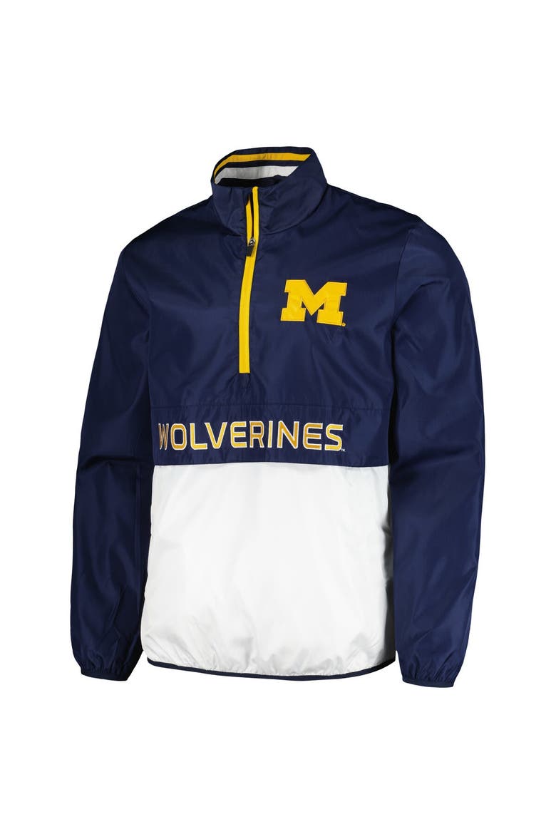 Men's G-III Sports by Carl Banks Navy Michigan Wolverines Cornerman Half-Zip Top, Alternate, color, Navy