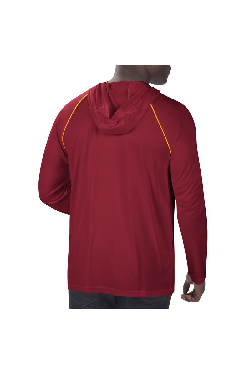 STARTER Men's Starter Burgundy Washington Football Team Raglan Long Sleeve Hoodie T-Shirt, Alternate, color, Burgundy