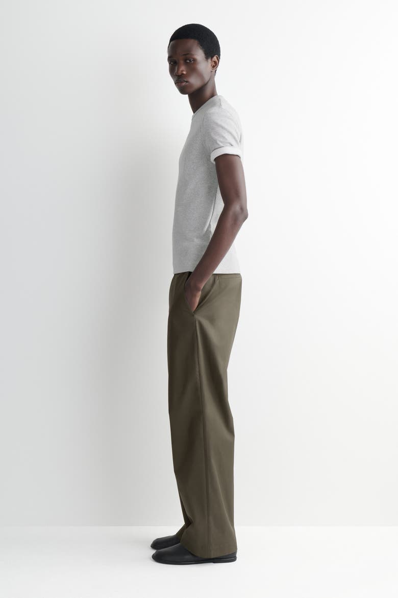Slim Ribbed Cotton T-shirt, Alternate, color, LIGHT GRAY