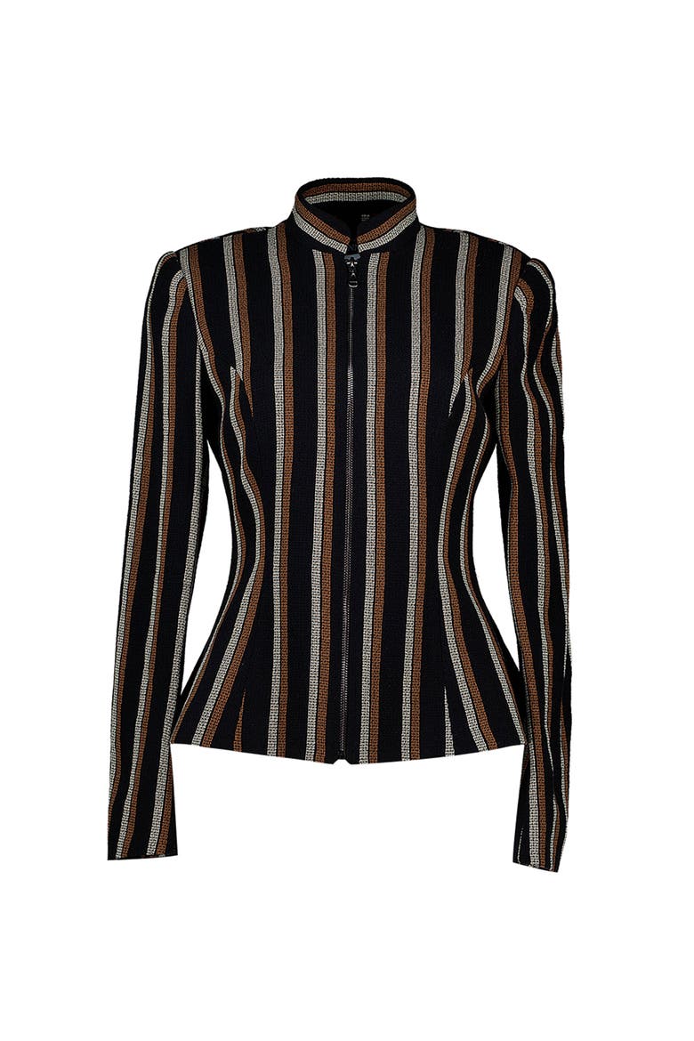 Striped Jacket, Alternate, color, Black