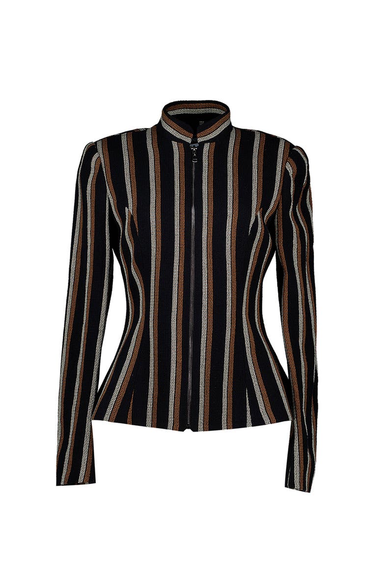 IVONNE Striped Jacket, Alternate, color, Black