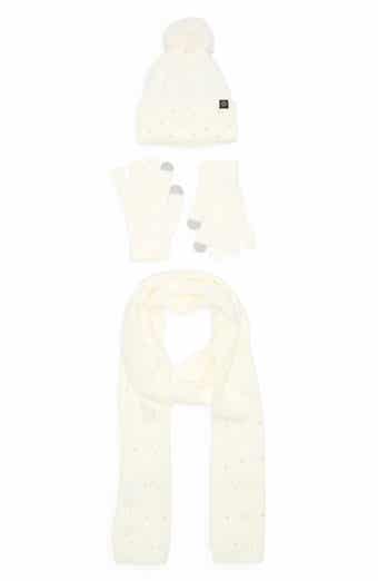 Nanette Lepore 3-Piece Faux Pearl Scarf, Beanie & Gloves Set