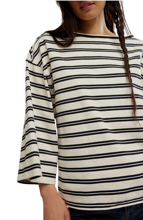 Free People C'est La Vie Stripe Cotton T-shirt
