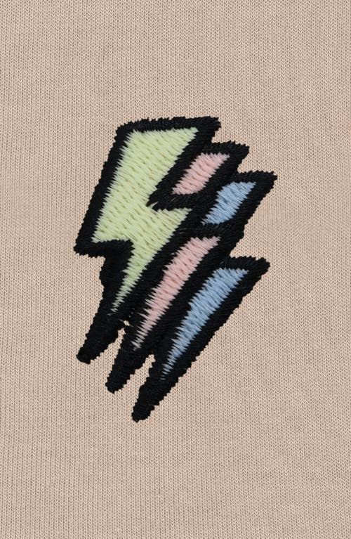 Dalix Lightning Bolt Zip Hoodie In Tan