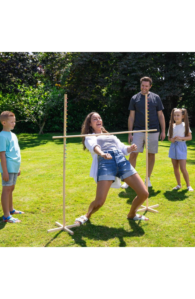 Grasshopper Games Limbo Wood Set Balance Game with Travel Bag, Alternate, color, Multicolored