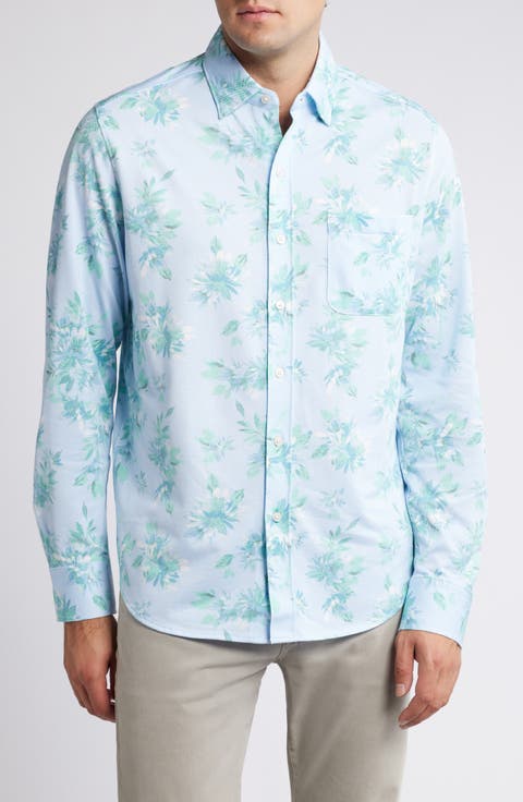 San Lucio Bloom to Spare Supima® Cotton Blend Button-Up Shirt
