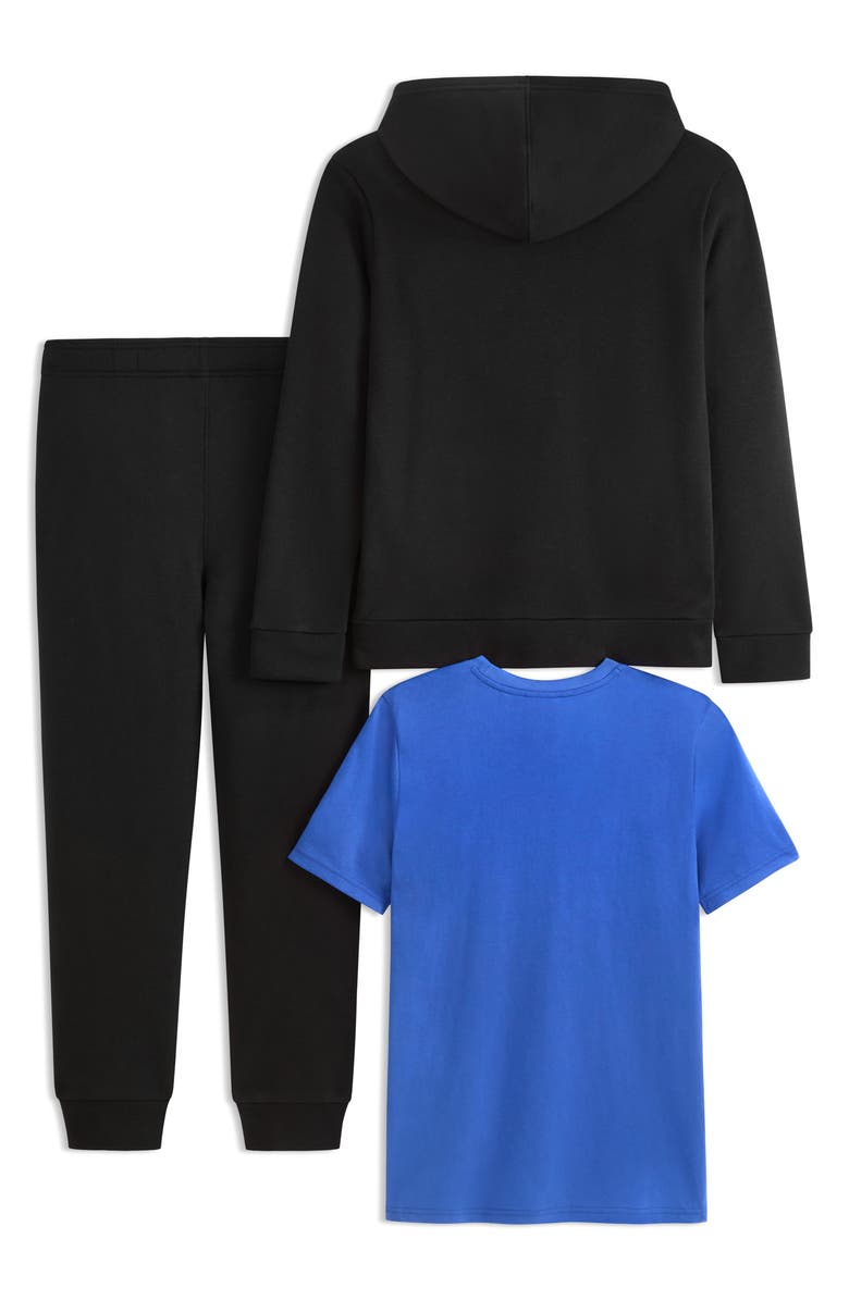 PUMA Kids' Graphic T-Shirt, Hoodie & Joggers Set, Alternate, color, Black