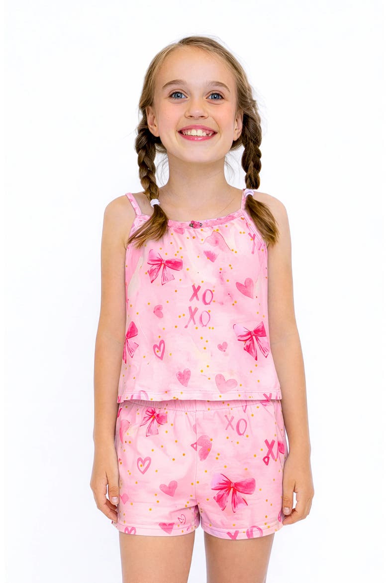 Bow Print Cami Jersey PJ, Alternate, color, Pink