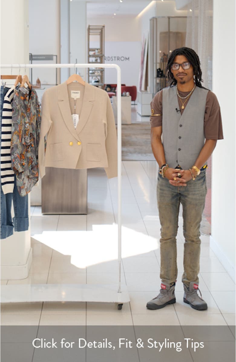 Sofia Metallic Knit Blazer, sales video thumbnail