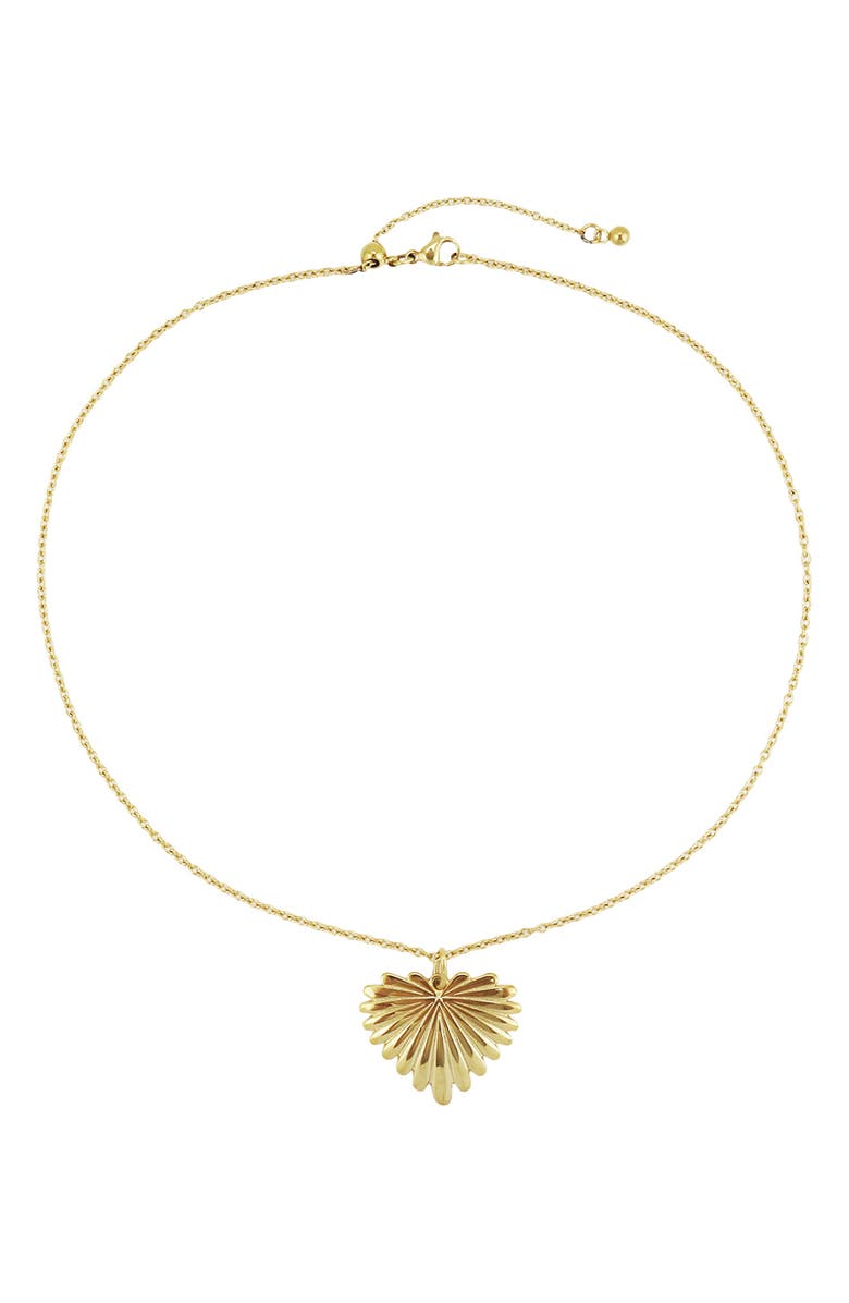 REBL Gender Inclusive Leaf Pendant Necklace, Alternate, color, Gold