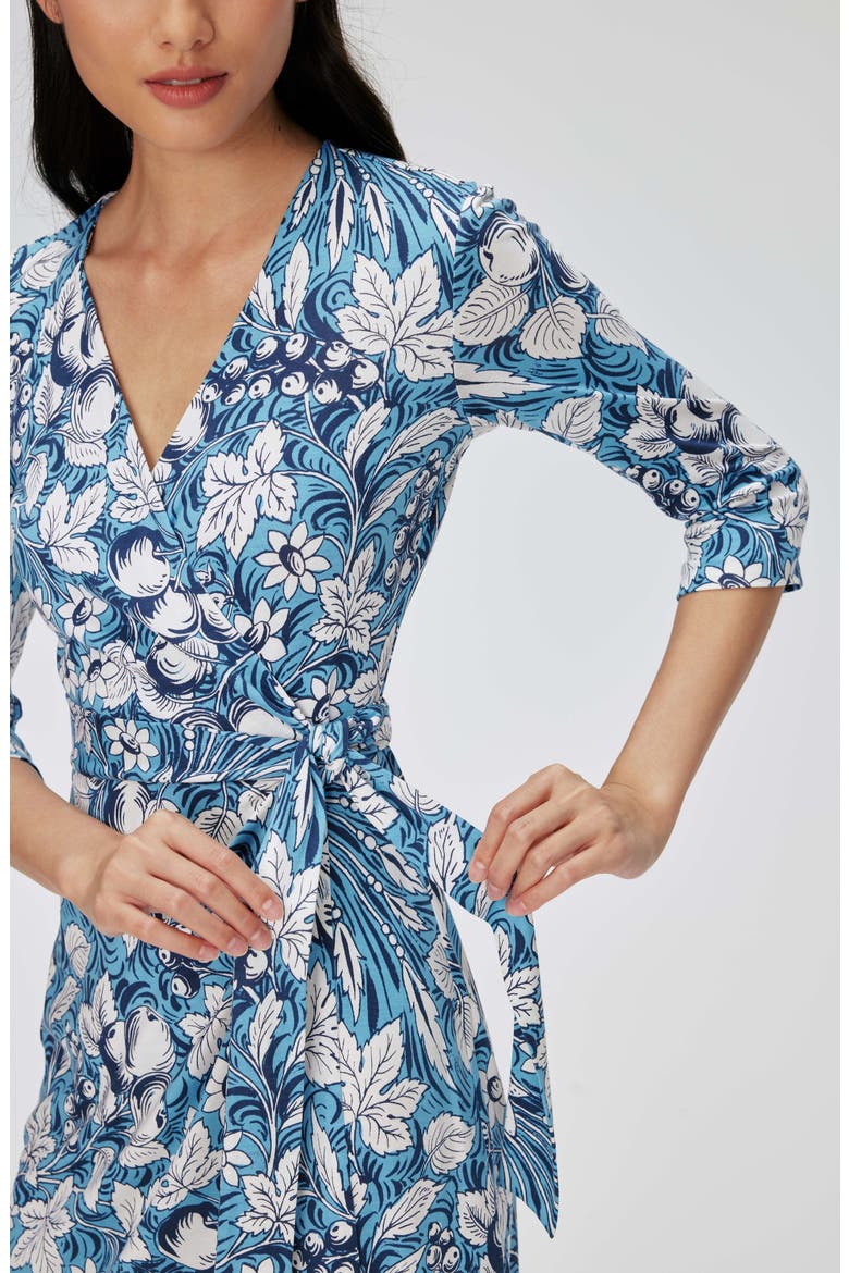 Silk Wrap Dress, Alternate, color, BIRD OF PARADISE IVORY
